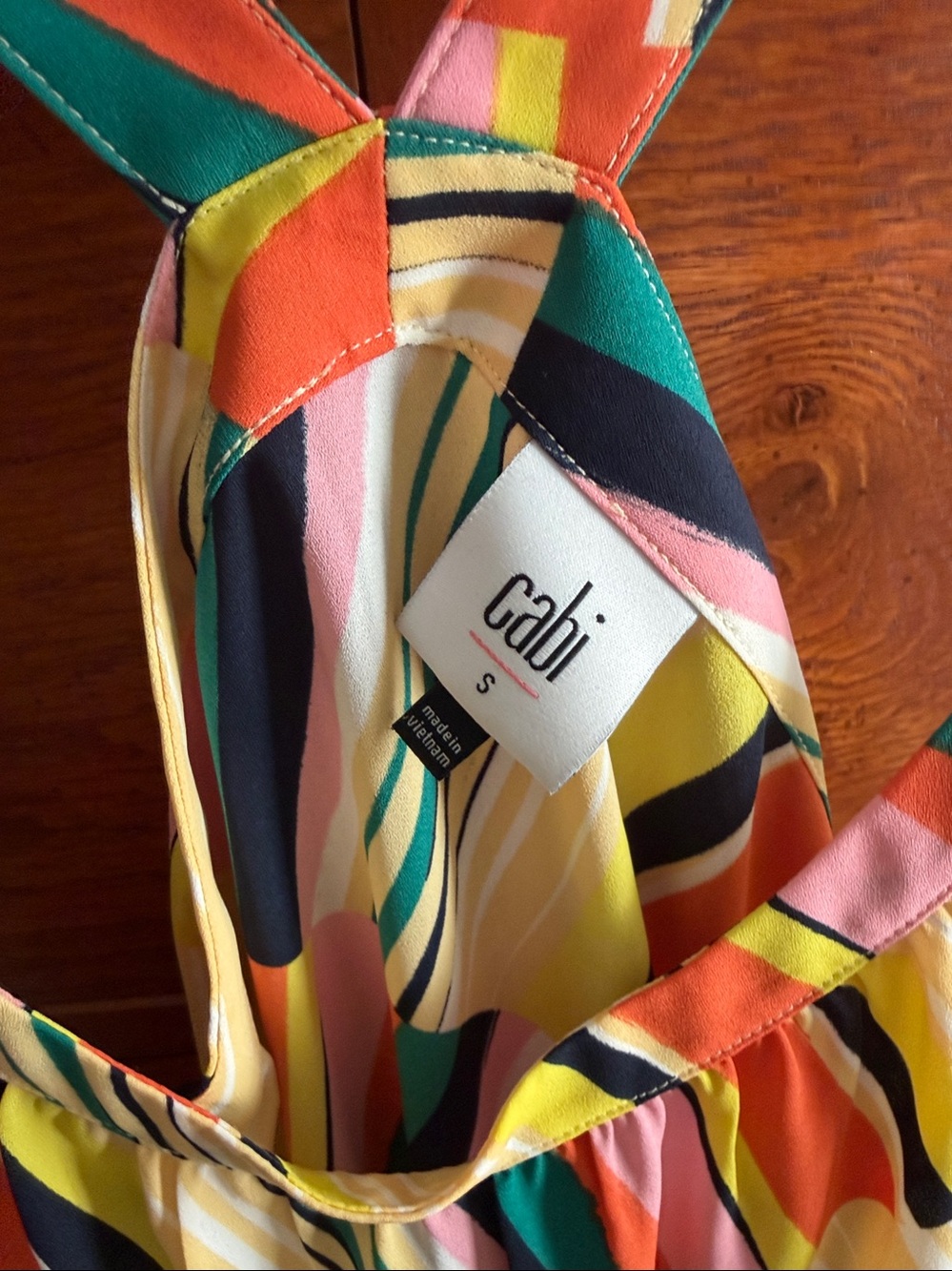 CAbi Multicolor Striped Ruffle-Trim top. - Picture 2 of 2
